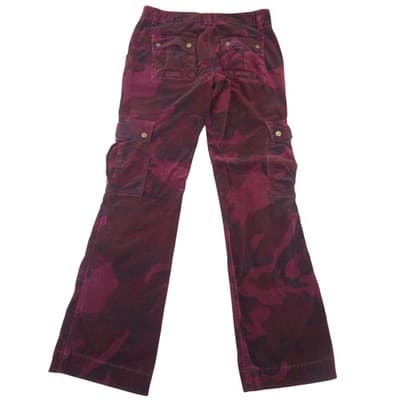 INC International Concepts Burgundy Camo Corduroy Cargo Pants Womens 8 - Thumbnail 3