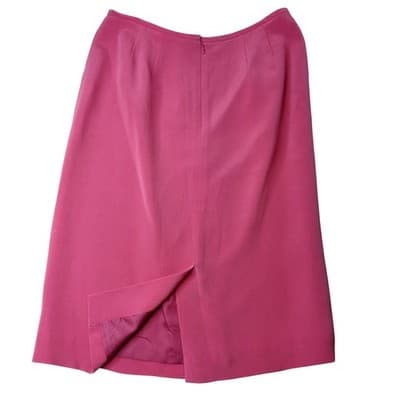 VTG Preston & York Silk Pink Blazer Skirt Suit Womens 12 Short Sleeve Tailored - Thumbnail 6