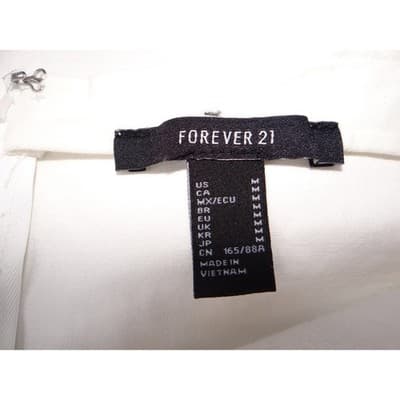 Forever 21 White Square Neck Button Side Mini Dress Size Medium - Thumbnail 2