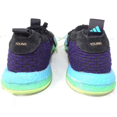 Adidas Trae Young 2.0 Mens 5.5 Basketball Shoes Black Purple Neon - Thumbnail 6