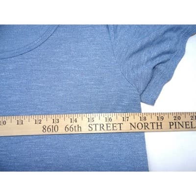 LuLaRoe Blue Heathered Scoop Neck Short Sleeve Tunic Top Size L - Thumbnail 7