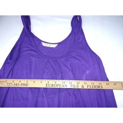 Ekouaer Purple Tank Maxi Dress Women's Size M Spaghetti Strap Pleated Front - Thumbnail 4