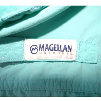 Vintage Magellan Outdoors Mens Teal Short Sleeve Button Up Fishing Shirt Large - Thumbnail 5