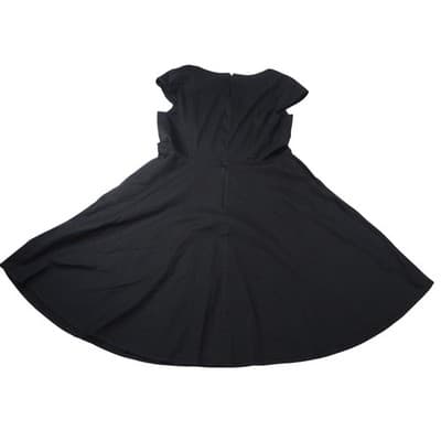 Hanpceirs Black Cap Sleeve Square Neck Fit and Flare Dress Women's XL - Thumbnail 3