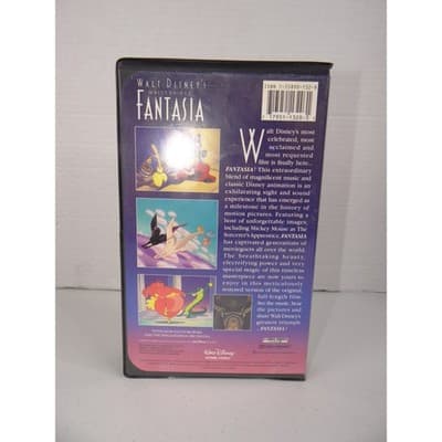 Walt Disney's Masterpiece Fantasia VHS 1991 Black Clamshell Case 1132 G-Rated - Thumbnail 3