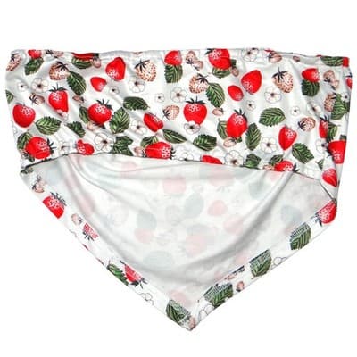 SHEIN White Strawberry Print Tube Top Bandage Style - Thumbnail 3