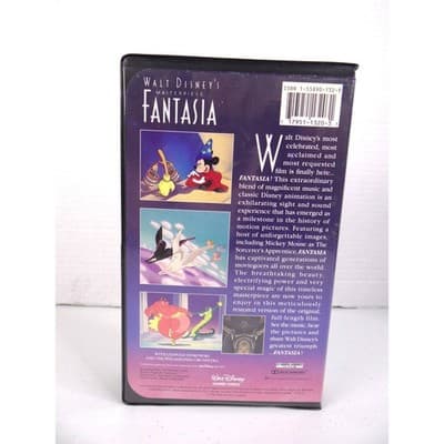 Walt Disney's Masterpiece Fantasia VHS 1991 Black Clamshell Case 1132 G-Rated - Thumbnail 4