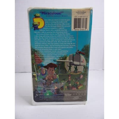 Disney Pixar Toy Story VHS 1996 Clamshell Case Stock No 6703 Tom Hanks Tim Allen - Thumbnail 3