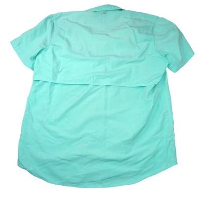 Vintage Magellan Outdoors Mens Teal Short Sleeve Button Up Fishing Shirt Large - Thumbnail 4