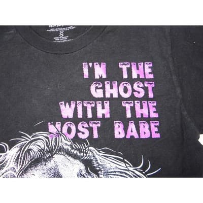 Beetlejuice Ghost With The Most Babe Graphic T Shirt Black Size Small - Thumbnail 4
