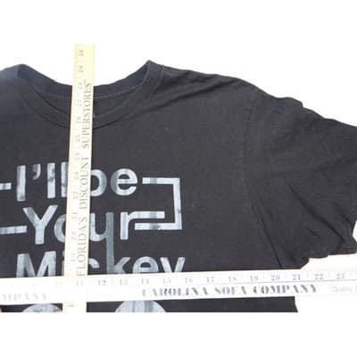 Black Mickey Mouse I'll Be Your Mickey Graphic T Shirt Men's Large Cotton - Thumbnail 4
