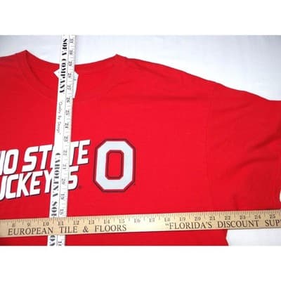 Ohio State Buckeyes Red Heavy Cotton T Shirt Mens Size XL - Thumbnail 6