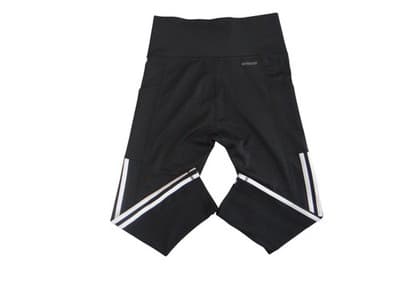 Adidas Women's Performance Leggings - Black with Stripes - Thumbnail 3