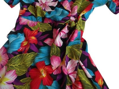 Vintage S.L. Petites Floral Short Dress – Vibrant Tropical Style - Thumbnail 4
