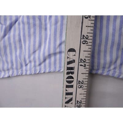 Khakis & Co Blue White Stripe Sleeveless Collared Shirt Tunic Top Women Medium - Thumbnail 5