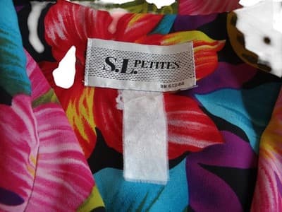 Vintage S.L. Petites Floral Short Dress – Vibrant Tropical Style - Thumbnail 2