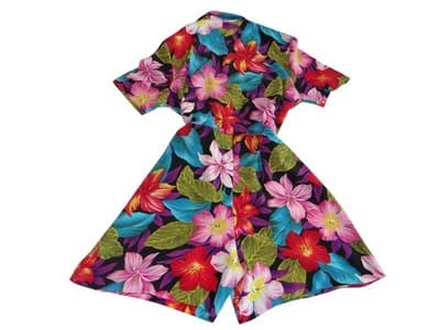 Vintage S.L. Petites Floral Short Dress – Vibrant Tropical Style - Thumbnail 7