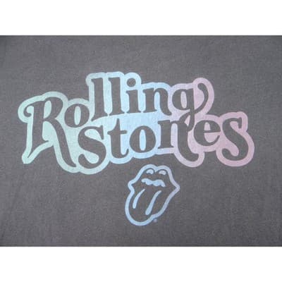 The Rolling Stones Logo T Shirt Gray Short Sleeve Cotton Blend Graphic Tee XS - Thumbnail 3