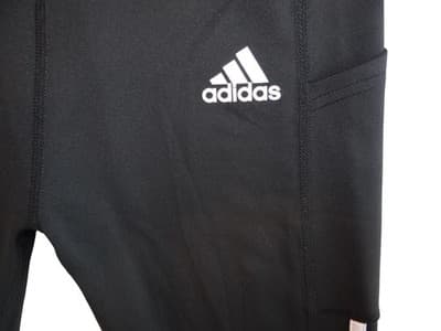 Adidas Women's Performance Leggings - Black with Stripes - Thumbnail 2