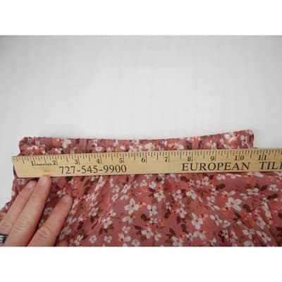 Beautees Floral Tiered Ruffle Mini Skirt Pink White Girls Size S 7 8 - Thumbnail 4
