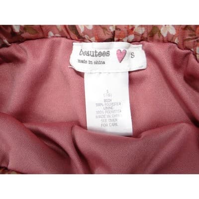 Beautees Floral Tiered Ruffle Mini Skirt Pink White Girls Size S 7 8 - Thumbnail 2