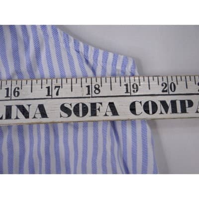 Khakis & Co Blue White Stripe Sleeveless Collared Shirt Tunic Top Women Medium - Thumbnail 4