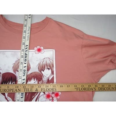 BoxLunch Womens XL Fruits Basket Anime Graphic TShirt Pink Crew Neck Cotton - Thumbnail 7