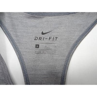 Nike Dri Fit Racerback Tank Top Gray Pink Stripes Athletic Workout Size S - Thumbnail 2