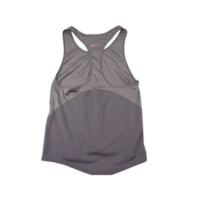 Nike Dri Fit Racerback Tank Top Gray Pink Stripes Athletic Workout Size S - Thumbnail 4