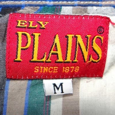 ELY PLAINS Mens Plaid Western Shirt Short Sleeve Pearl Snap Size M - Thumbnail 2