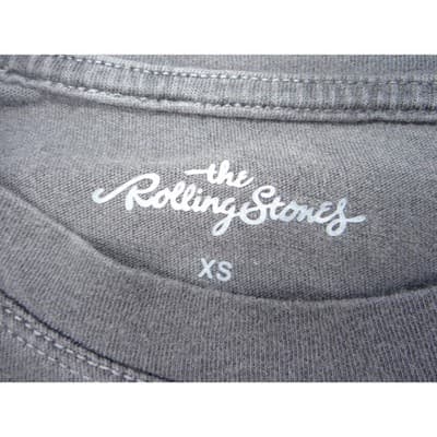 The Rolling Stones Logo T Shirt Gray Short Sleeve Cotton Blend Graphic Tee XS - Thumbnail 2