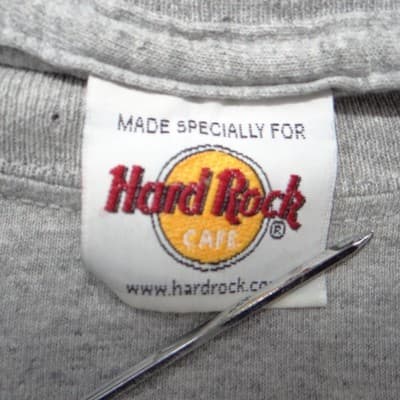 Hard Rock Cafe Cayman Islands Graphic Cropped T-Shirt Gray Women XL Boxy Raw Hem - Thumbnail 2
