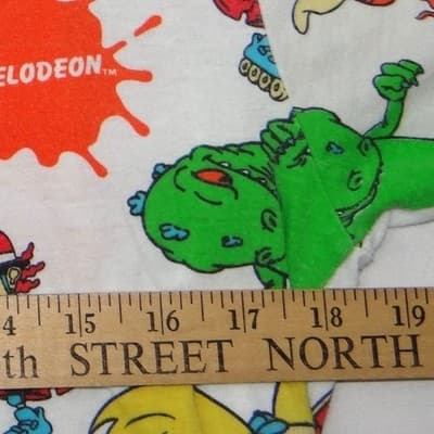 Nickelodeon 90s Cartoons All Over Print Shirt Mens Medium White Rugrats Reptar - Thumbnail 4