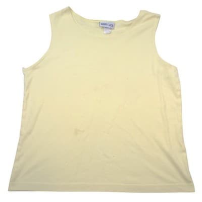 Michael Kathy Mims Cole Womens Sleeveless Knit Tank Top Pale Yellow Scoop Neck