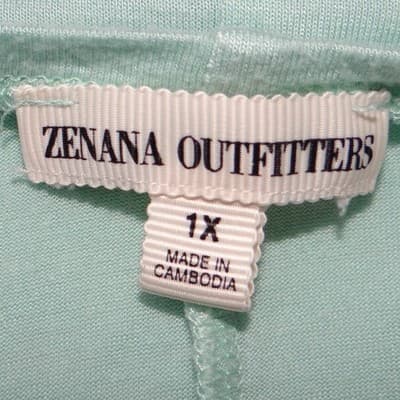 Zenana Outfitters Mint Green Dolman Sleeve Split Shoulder Top Plus Size 1X - Thumbnail 2