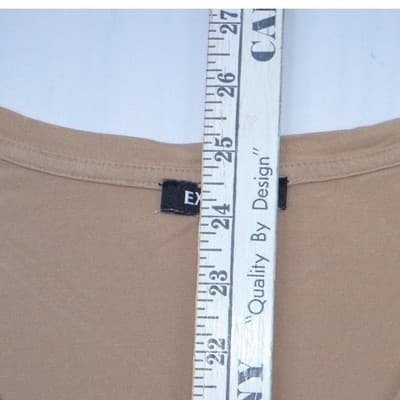 Express Womens Tan V-Neck Short Sleeve Relaxed Fit High-Low Hem Tee Size M - Thumbnail 5