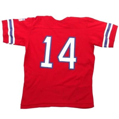 Vintage Rawlings NFL New England Patriots Jersey Red 14 Mens Medium USA - Thumbnail 3
