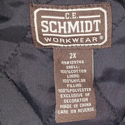 CE Schmidt Mens 2X Quilted Flannel Shirt Jacket Blue Plaid Workwear - Thumbnail 3