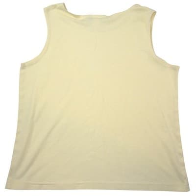 Michael Kathy Mims Cole Womens Sleeveless Knit Tank Top Pale Yellow Scoop Neck - Thumbnail 3