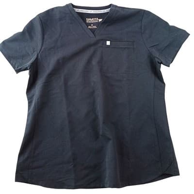 Fabletics Womens Black V-Neck Performance Scrub Top Uniform Size M