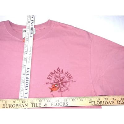 Piranha Joe Roatan Compass Graphic T Shirt Pink Short Sleeve Cotton Blend M - Thumbnail 5