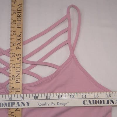 Zenana Outfitters Pink Lattice Strappy Neck Camisole Tank Top NT-6660X 1X/2X - Thumbnail 6