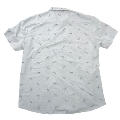 Molokai Surf Co Mens XL Heather Grey Paper Plane Print Short Sleeve Button Down - Thumbnail 3