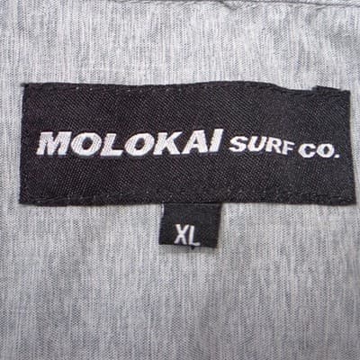 Molokai Surf Co Mens XL Heather Grey Paper Plane Print Short Sleeve Button Down - Thumbnail 2