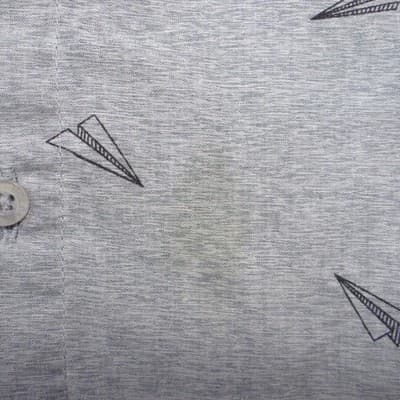 Molokai Surf Co Mens XL Heather Grey Paper Plane Print Short Sleeve Button Down - Thumbnail 5