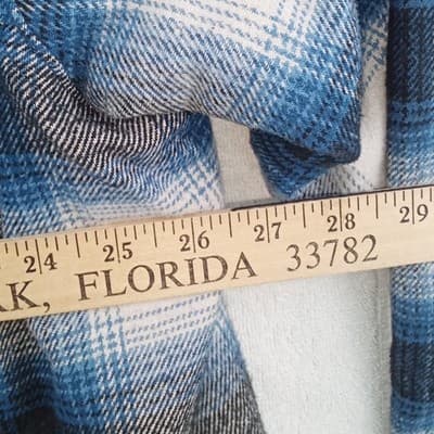 CE Schmidt Mens 2X Quilted Flannel Shirt Jacket Blue Plaid Workwear - Thumbnail 5