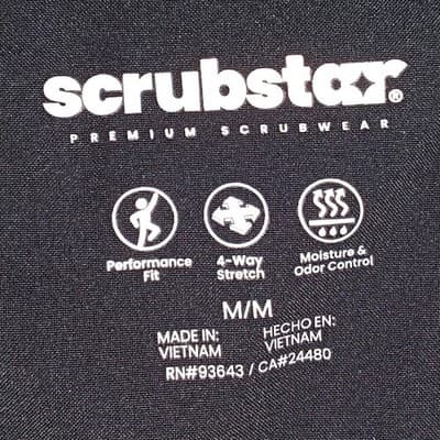 Scrubstar Premium Scrubwear Womens Black V-Neck Scrub Top Medium 4-Way Stretch - Thumbnail 2