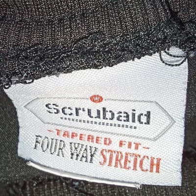 Scrubaid Womens Tapered Fit Four Way Stretch Scrub Pants Black Joggers Size L - Thumbnail 2