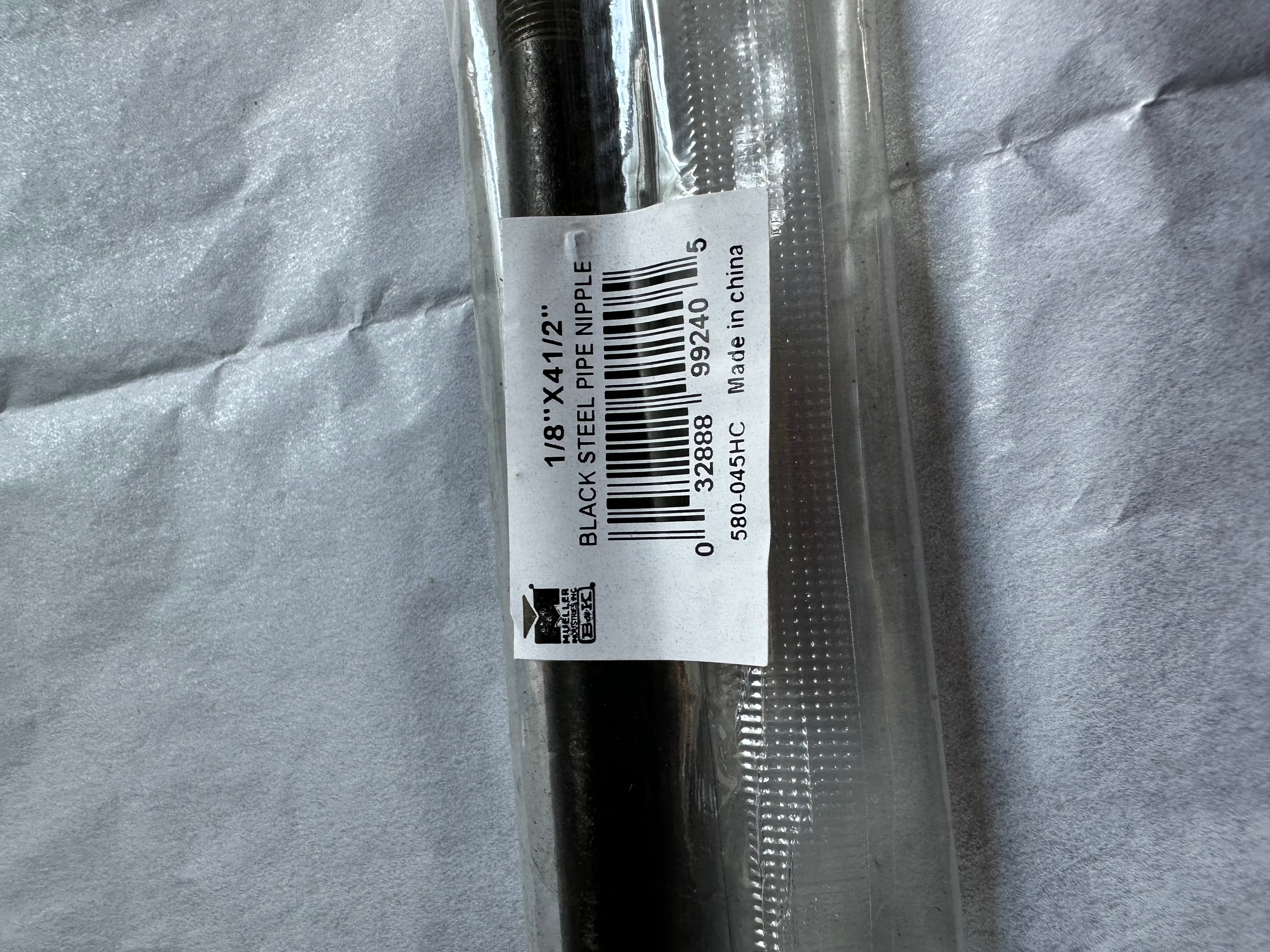 10 x Mueller 1/8” X 4 1/2” Black Steel Pipe Dbl.Threaded Nipple black, brand new! - Thumbnail 3