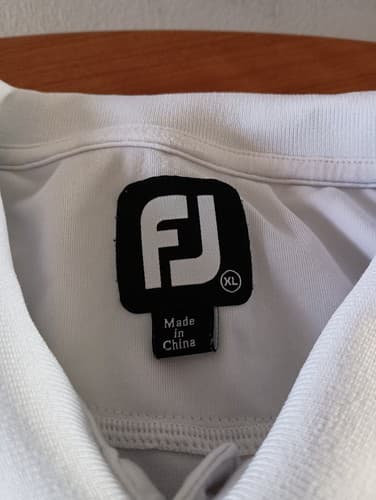 Footjoy Golf Shirt Polo Men's XL Light Blue Orange Stripes Stretch Logo - Thumbnail 2